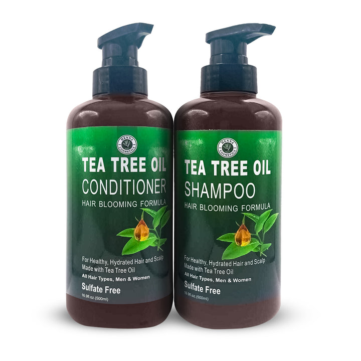 Henna Cosmetics Tea Tree Oil Shampoo / Conditioner kit - Sulfate Paraben Free 16.9 FL oz.