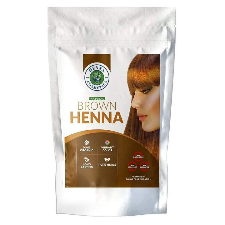 Brown Henna Mix, Hair Dye 100 Grams + Pure Indigo Powder 100 Grams. (Bundle for Gray Hair) - Henna Cosmetics