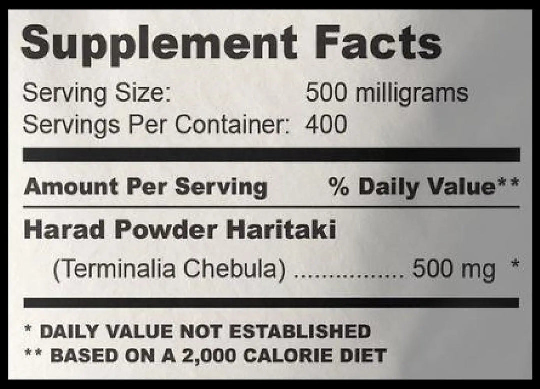 Harad Powder 100 Grams (3.53 oz.) Herbal Supplement - Henna Cosmetics