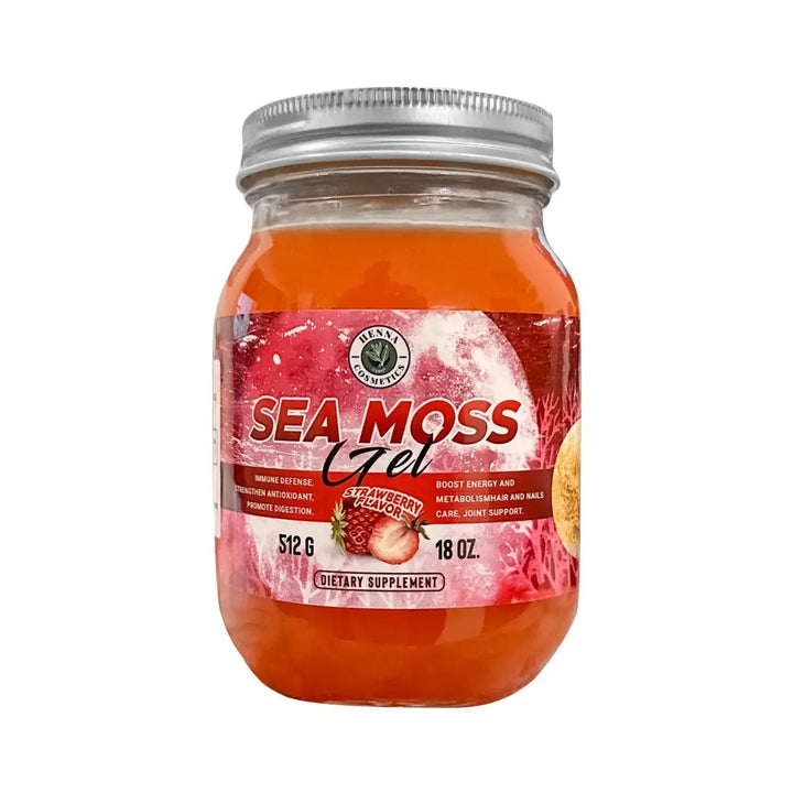 Sea Moss Gel Strawberry Flavored 18 OZ-spectrum of vitamins, minerals & essential amino acids - Henna Cosmetics