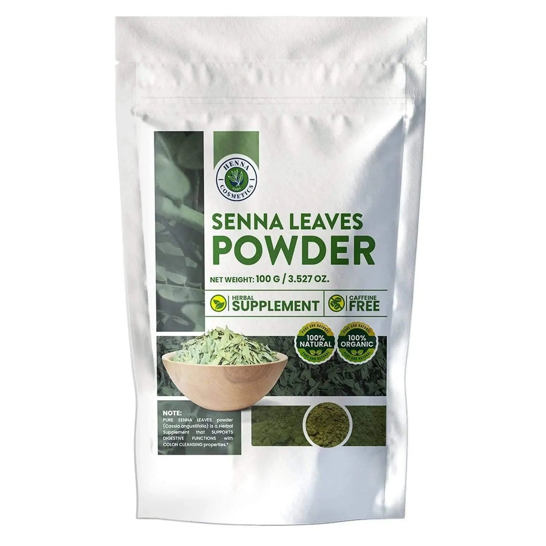 Senna Leaves Powder 100 Grams (3.53 oz.) Herbal Supplement - Henna Cosmetics