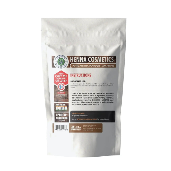 Soapnut Powder (Aritha) 100 Grams (3.23 oz.)  Hair & Skin Conditioner and Cleanser - Henna Cosmetics